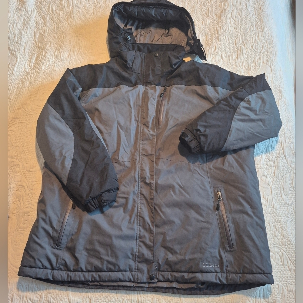L.L. Bean Mens Size 3x Rugged Ridge Insulated Parka Gray And Black Vguc